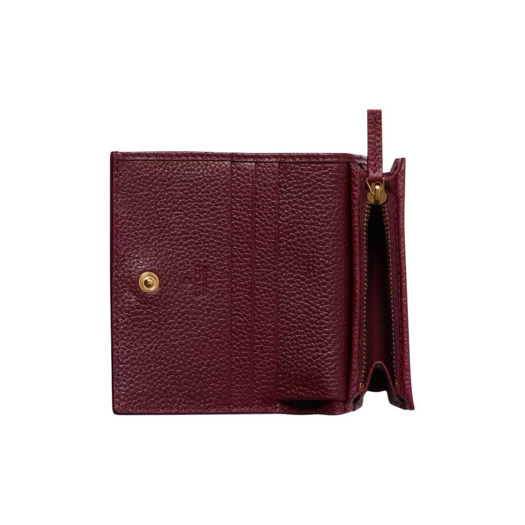GUCCI GG Marmont Unisex Small Black & Red Leather Wallet | 456126