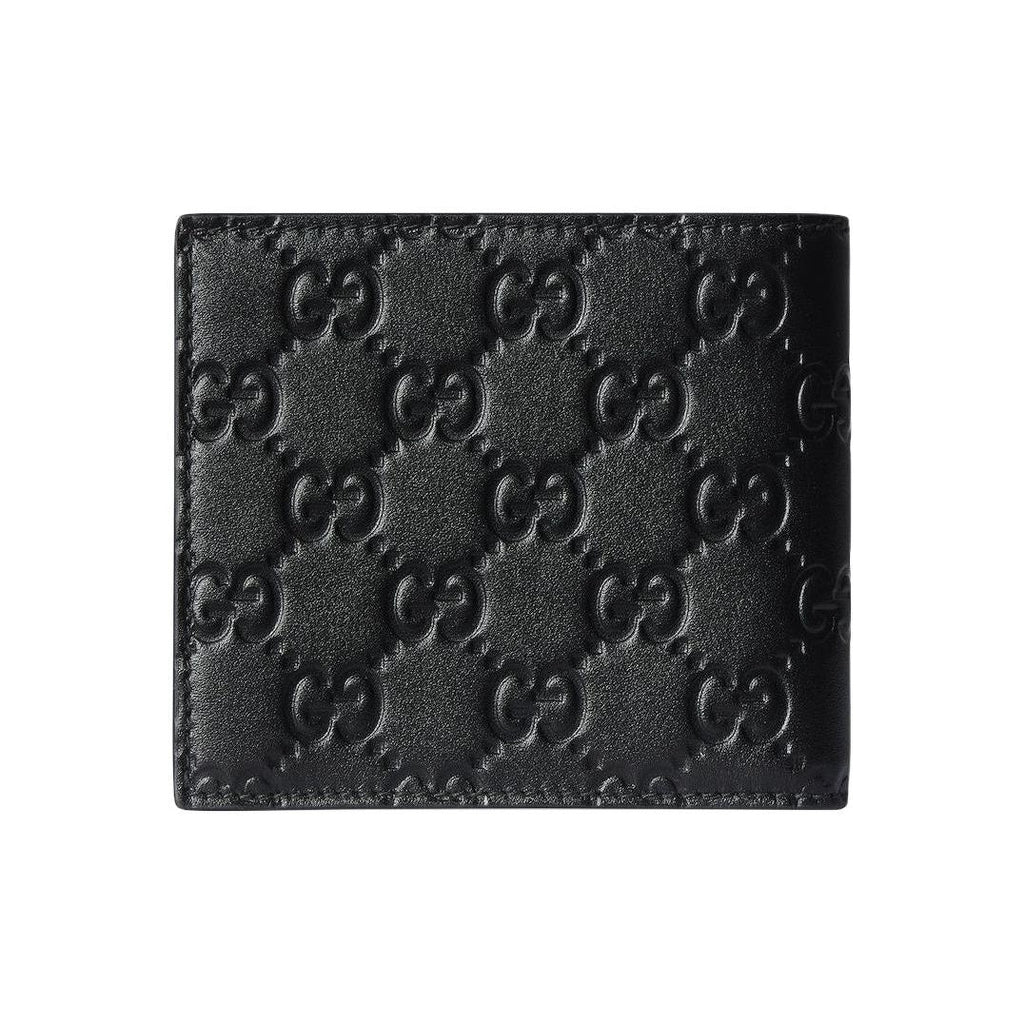 GUCCI GG Emblem Men's Black Smooth Leather Wallet | 850177