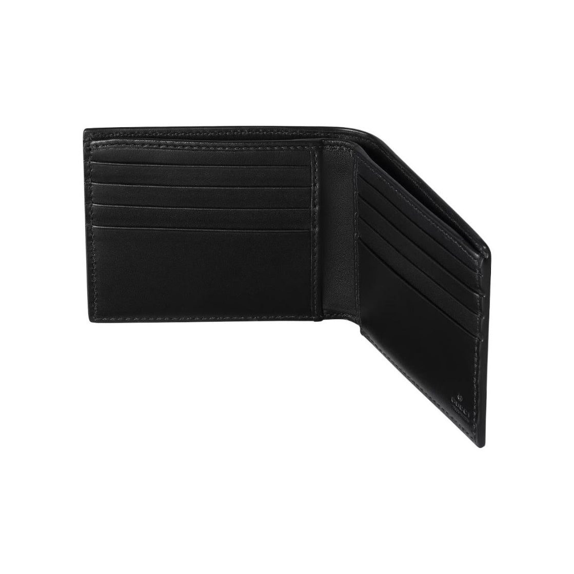 GUCCI GG Emblem Men's Black Cowhide Leather Bifold Wallet | 850175
