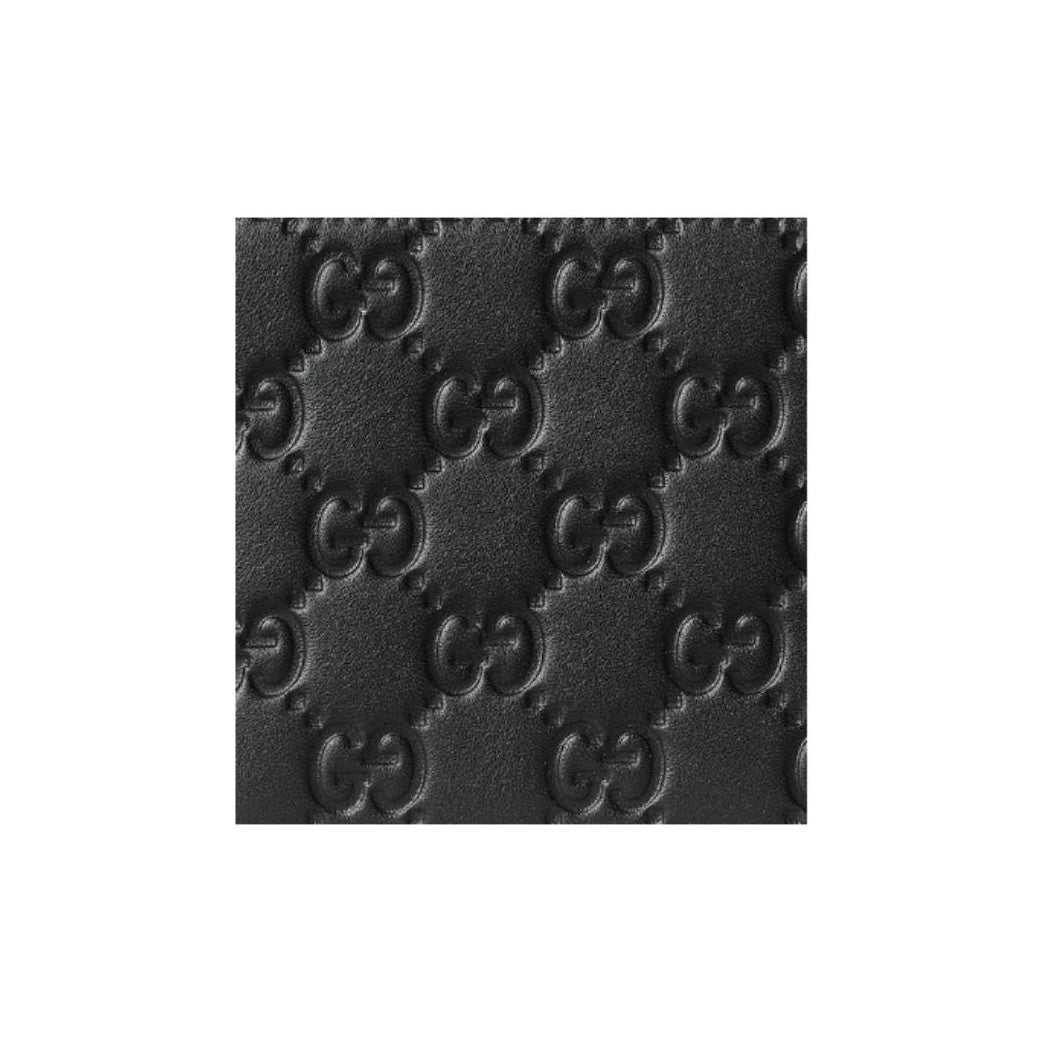 GUCCI GG Emblem Men's Black Cowhide Leather Bifold Wallet | 850175