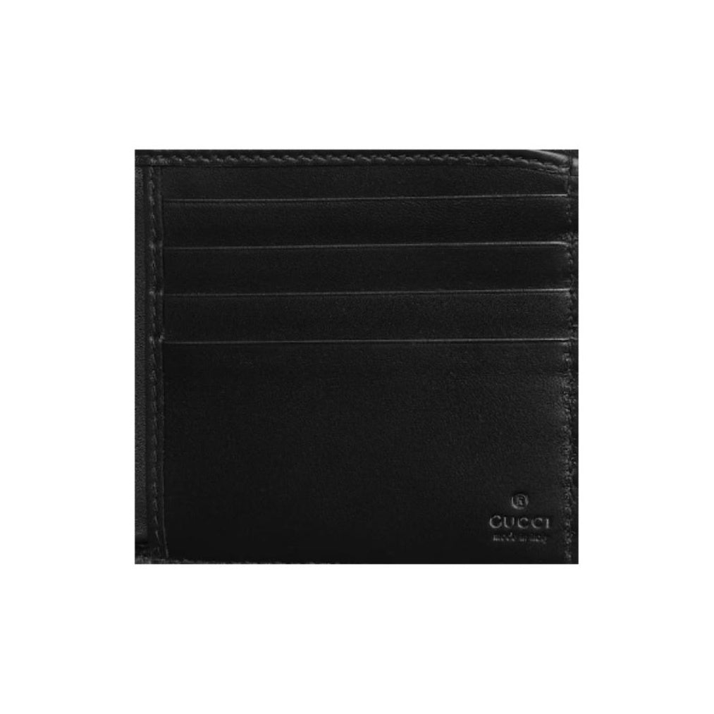 GUCCI GG Emblem Men's Black Cowhide Leather Bifold Wallet | 850175