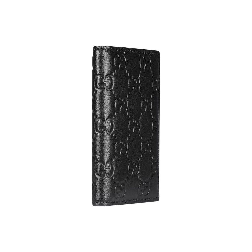GUCCI GG Emblem Women's Black Cowhide Leather Card Holder Wallet | 850183