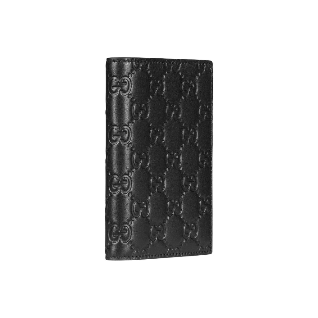 GUCCI GG Emblem Women's Black Smooth Leather Card Holder | 850184