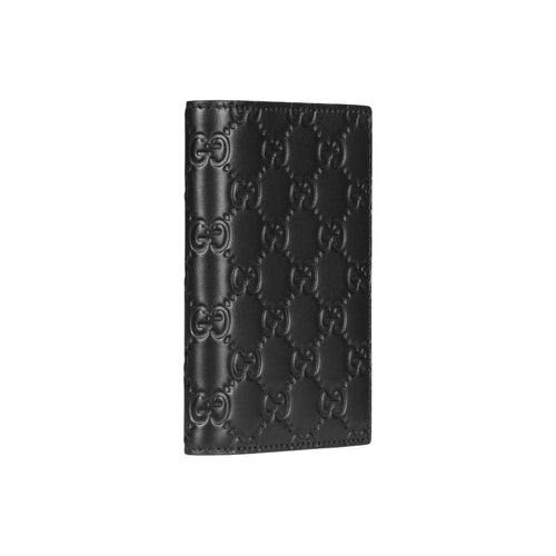 GUCCI GG Emblem Women's Black Smooth Leather Card Holder | 850184