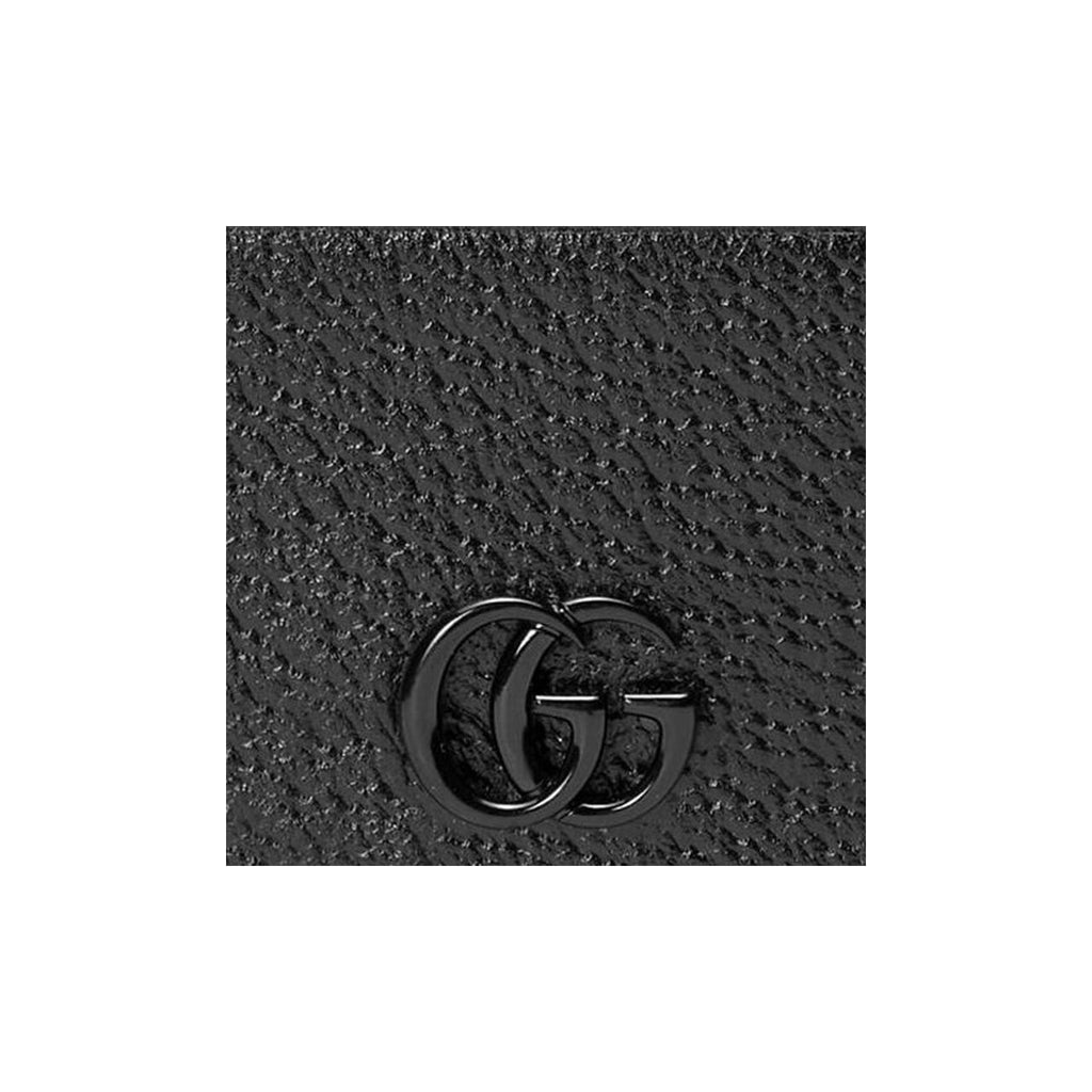 GUCCI Marmont Men's Black Leather Double G Card Holder | 722734