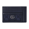 GUCCI Ophidia Men's Blue & Dark Blue Canvas & Leather Card Holder | 732018