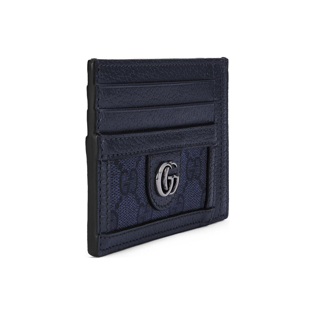 GUCCI Ophidia Men's Blue & Dark Blue Canvas & Leather Card Holder | 732018
