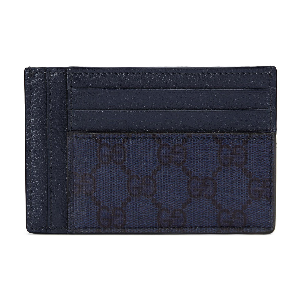 GUCCI Ophidia Men's Blue & Dark Blue Canvas & Leather Card Holder | 732018
