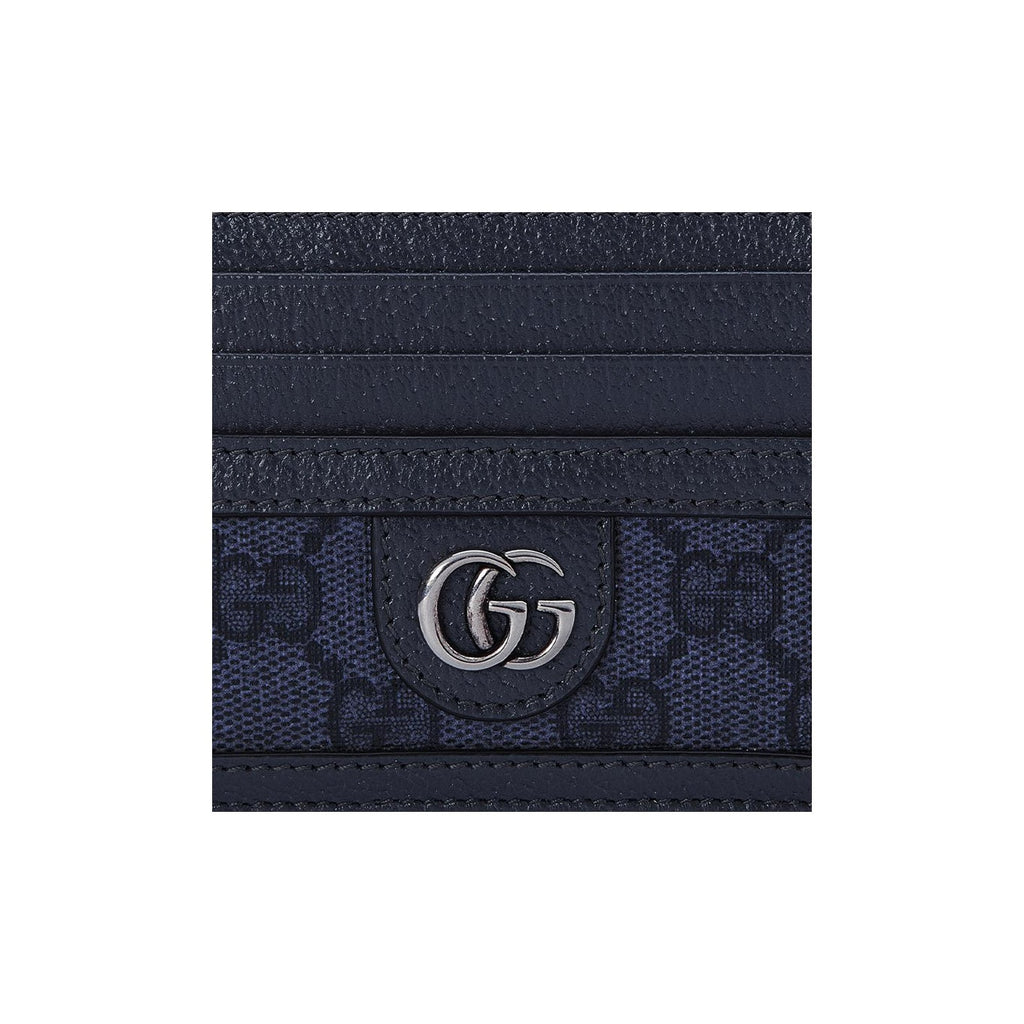 GUCCI Ophidia Men's Blue & Dark Blue Canvas & Leather Card Holder | 732018