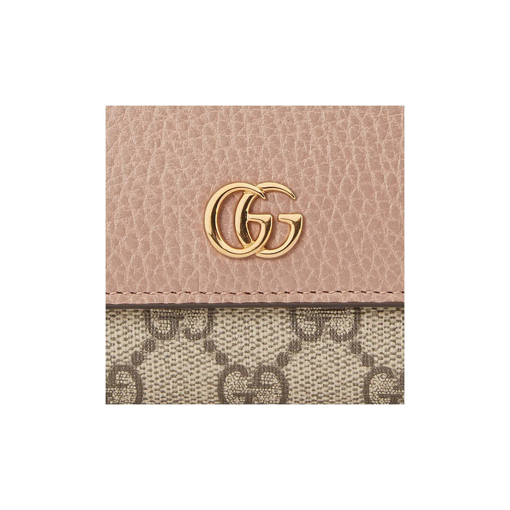GUCCI GG Marmont Women's Ebony & Beige Canvas & Leather Wallet | 598587