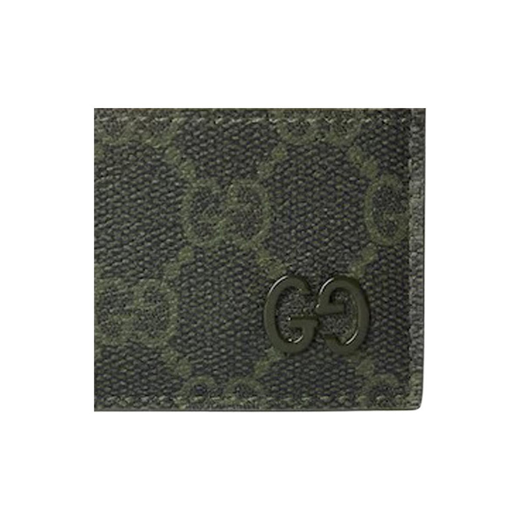 GUCCI GG Monogram Unisex Forest Green Canvas Coin & Card Holder | 768248
