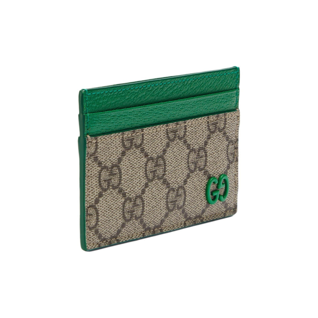 GUCCI Men's Green & Brown Canvas & Leather Card Holder | 768248