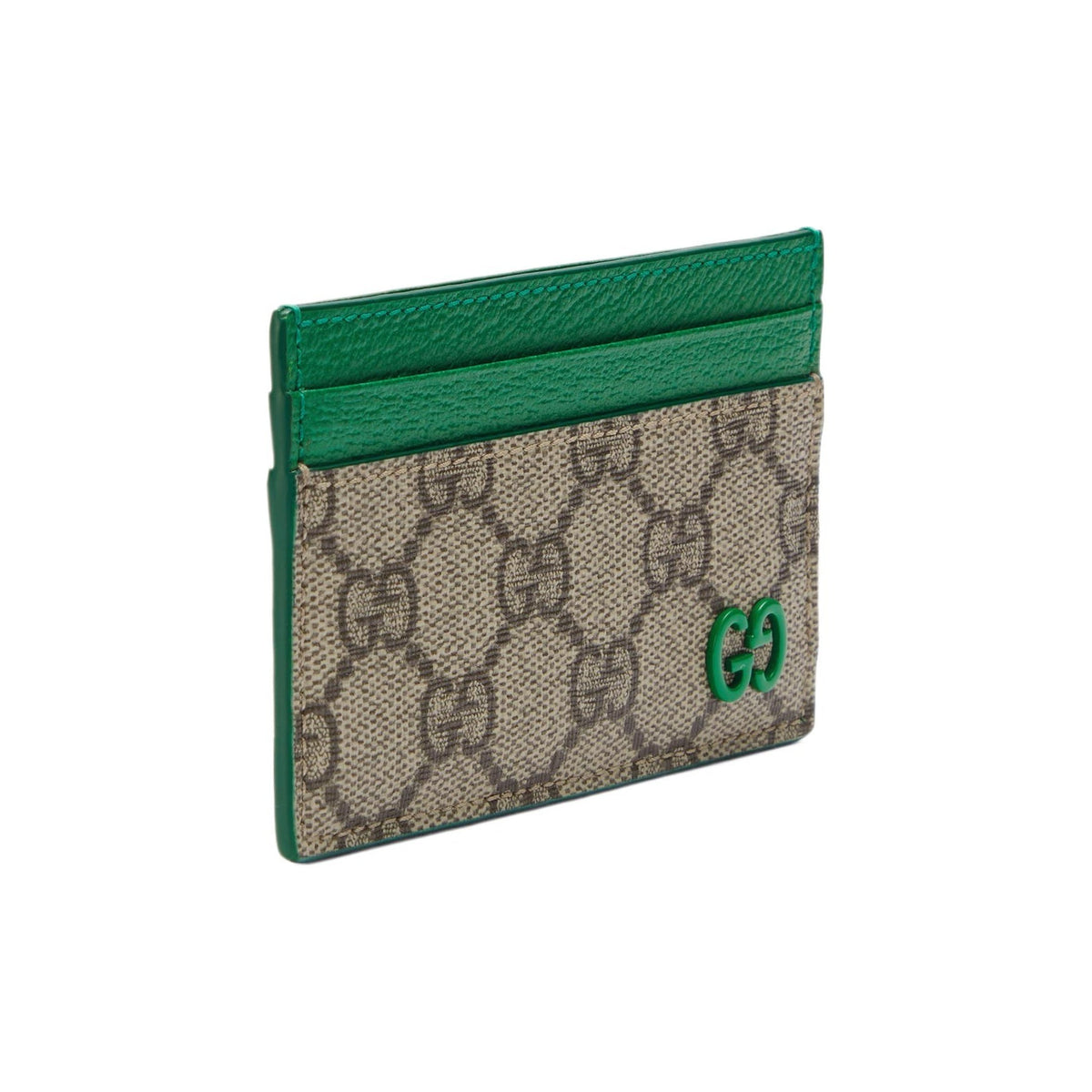 GUCCI Men's Green & Brown Canvas & Leather Card Holder | 768248