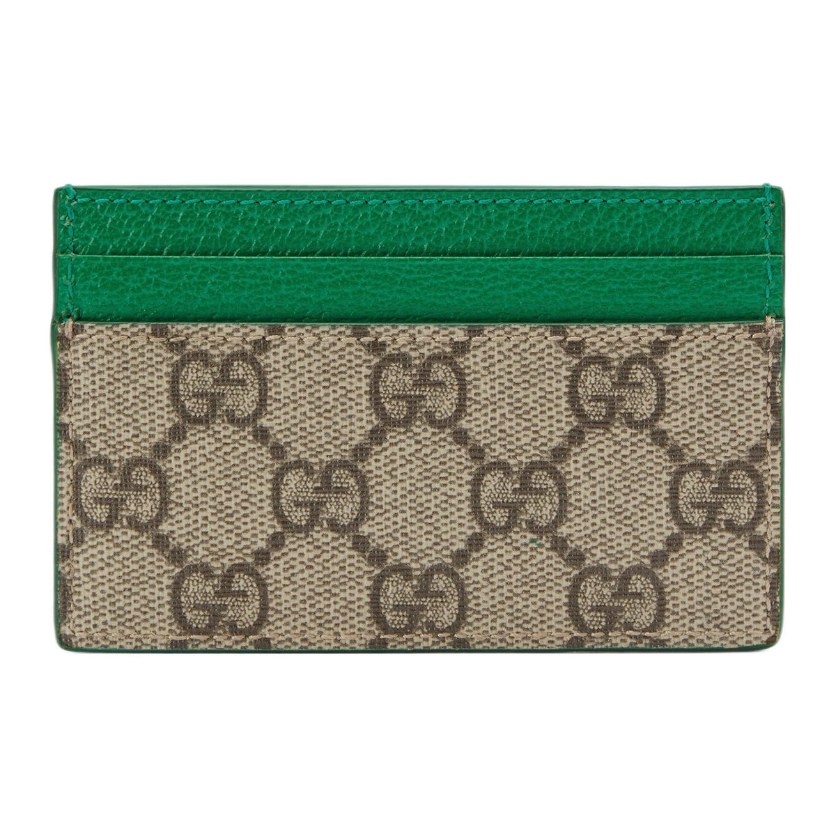 GUCCI Men's Green & Brown Canvas & Leather Card Holder | 768248
