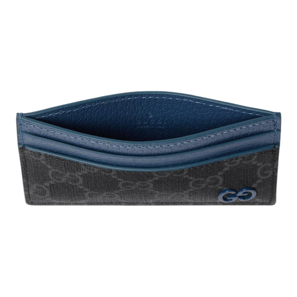 GUCCI GG Supreme Men's Black Canvas Card Holder | 768248