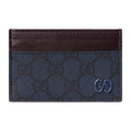 GUCCI GG Supreme Men's Dark Blue Leather Card Holder | 768248