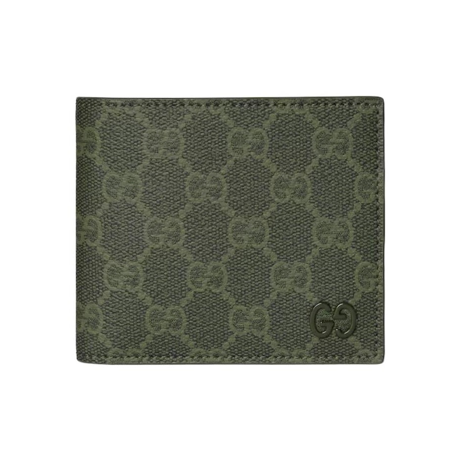 GUCCI Men's Forest Green GG Coated Fabric Bifold Wallet | 768244