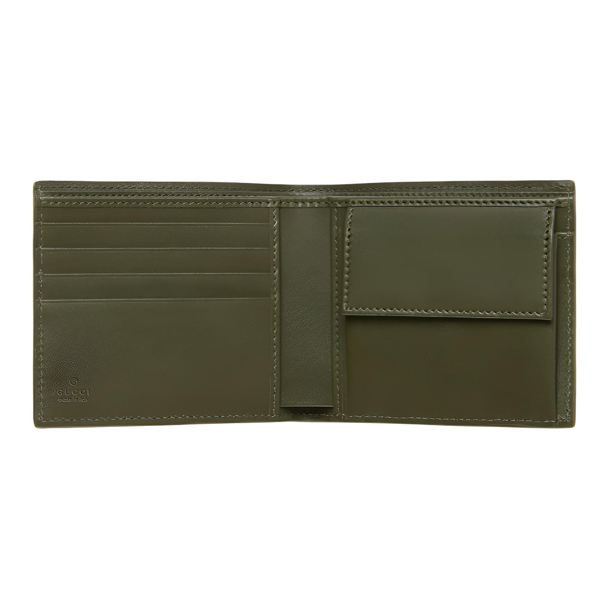 GUCCI Men's Forest Green GG Coated Fabric Bifold Wallet | 768244