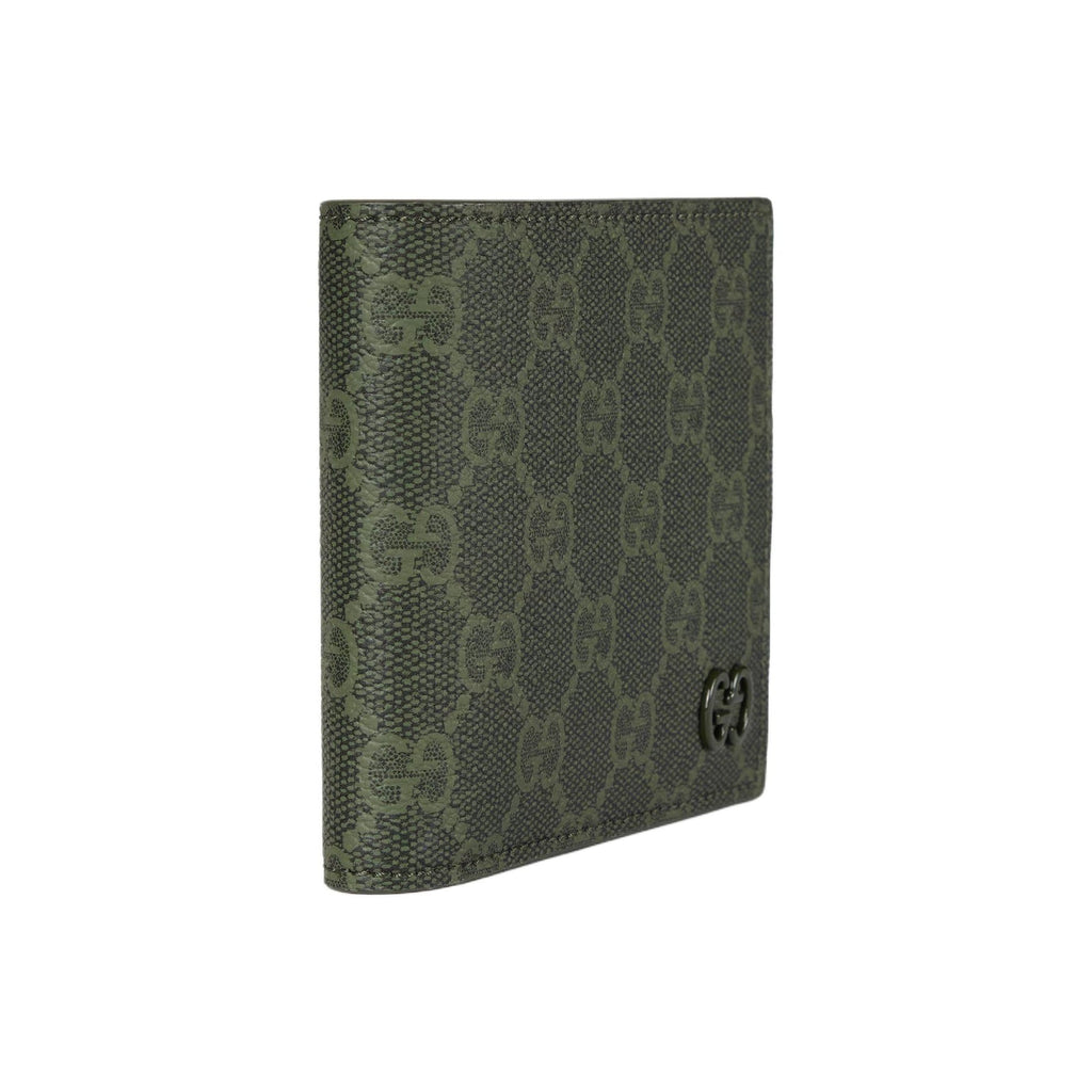 GUCCI Men's Forest Green GG Coated Fabric Bifold Wallet | 768244
