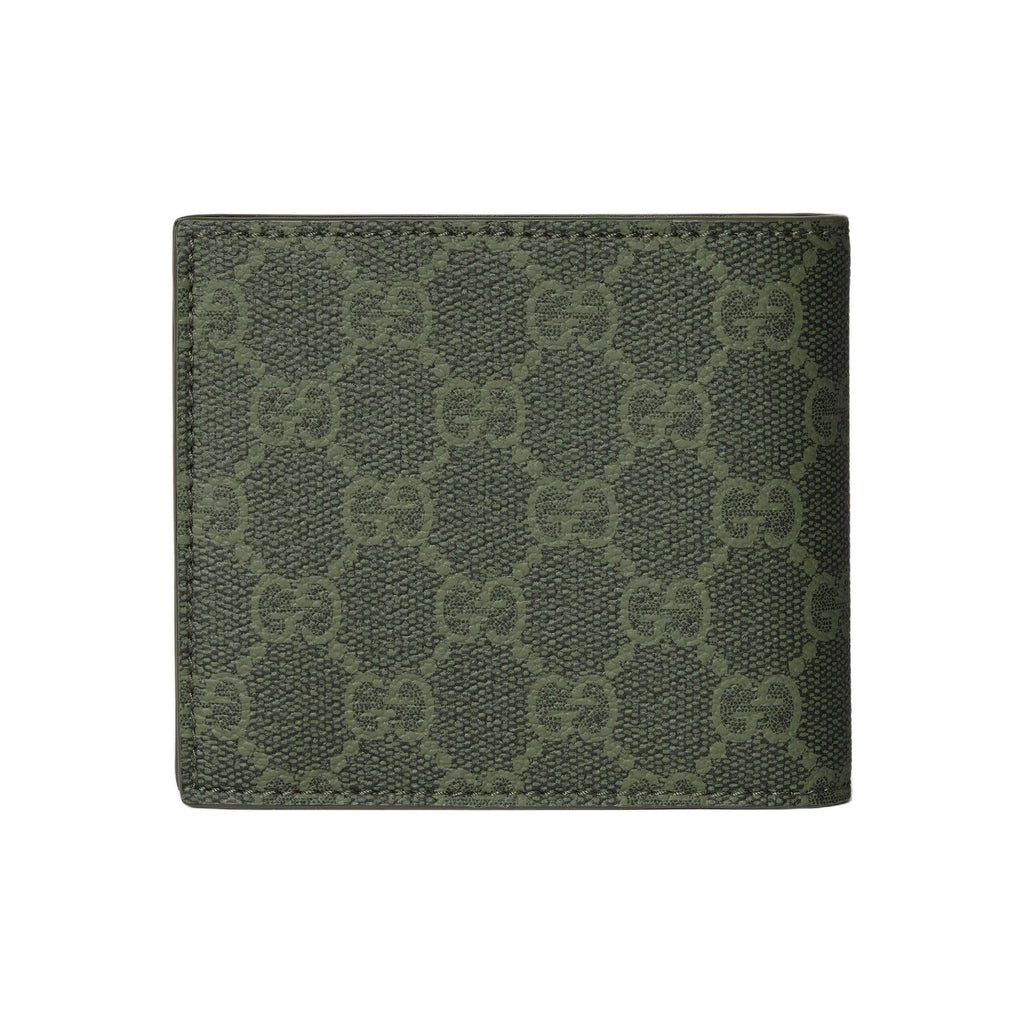 GUCCI Men's Forest Green GG Coated Fabric Bifold Wallet | 768244