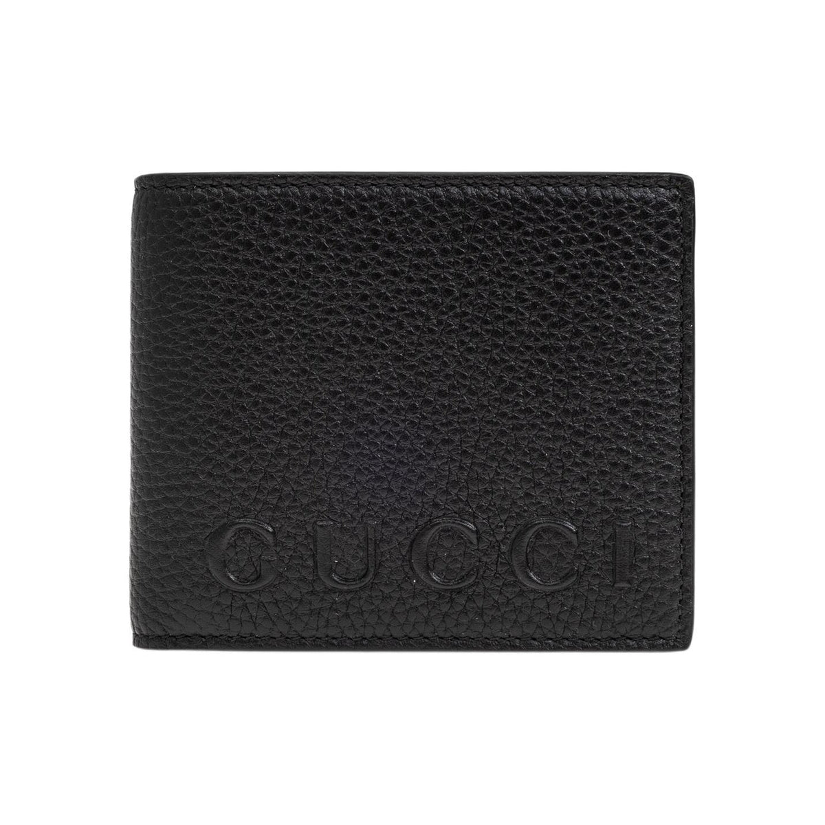 GUCCI Men's Black Leather Bifold Wallet with Embossed Logo | 835119