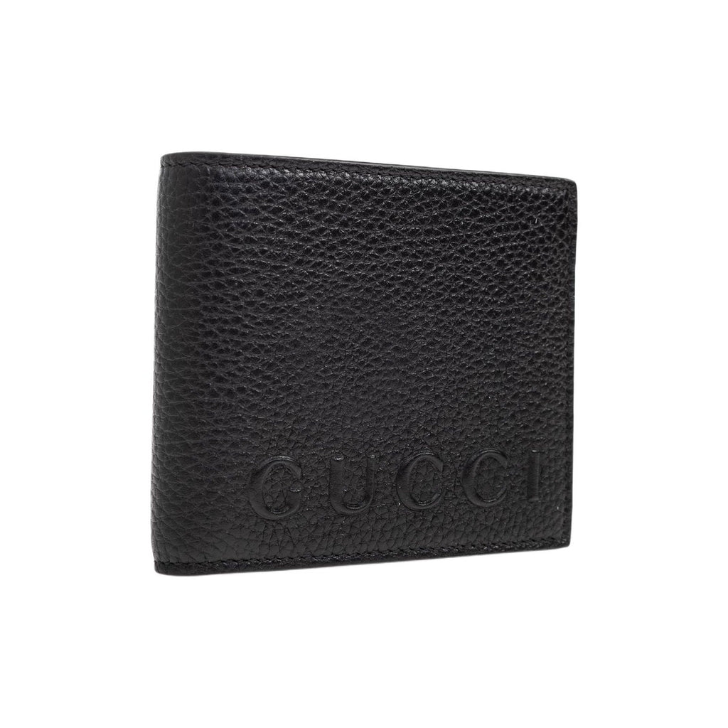 GUCCI Men's Black Leather Bifold Wallet with Embossed Logo | 835119