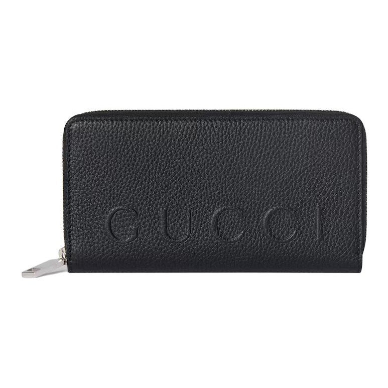 GUCCI Men's Black Grained Leather Wallet with Embossed CC Logo | 835120