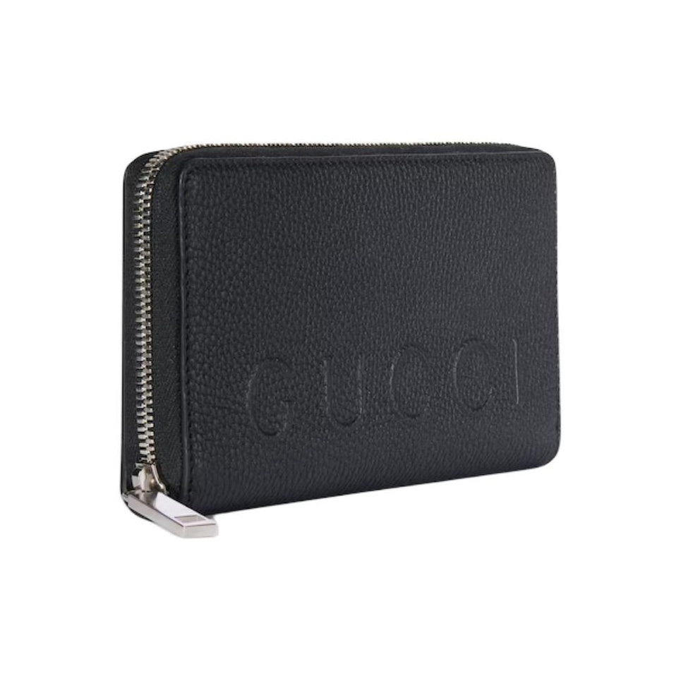 GUCCI Men's Black Grained Leather Wallet with Embossed CC Logo | 835120