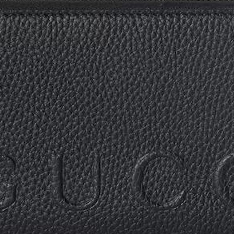 GUCCI Men's Black Grained Leather Wallet with Embossed CC Logo | 835120