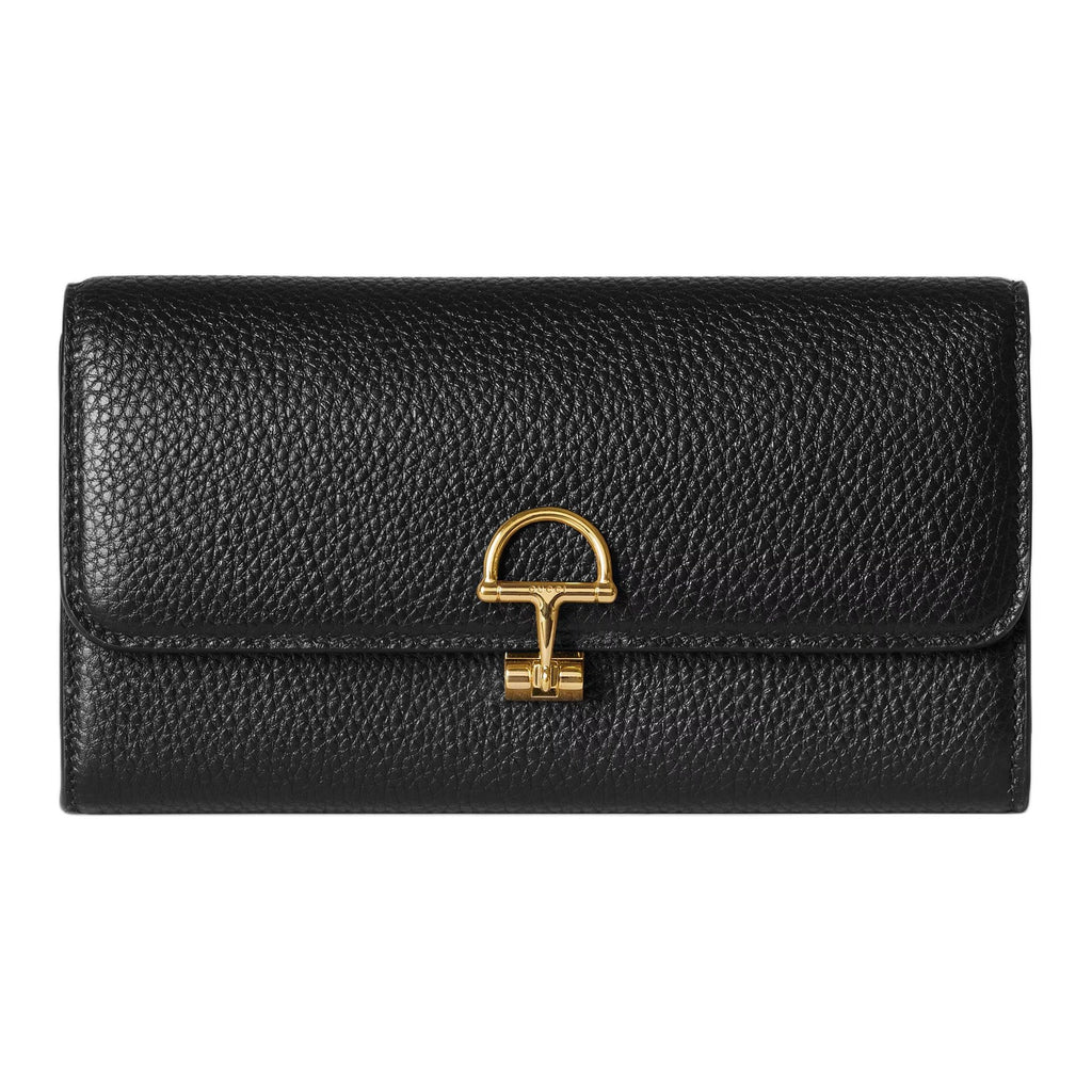 GUCCI Softbit Women's Black Grained Leather Wallet | 828147