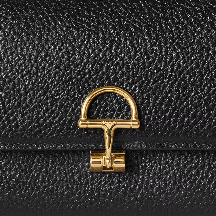 GUCCI Softbit Women's Black Grained Leather Wallet | 828147