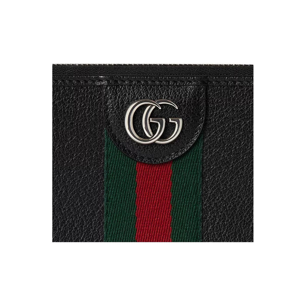 GUCCI Ophidia Men's Black Leather Zip Wallet | 834694