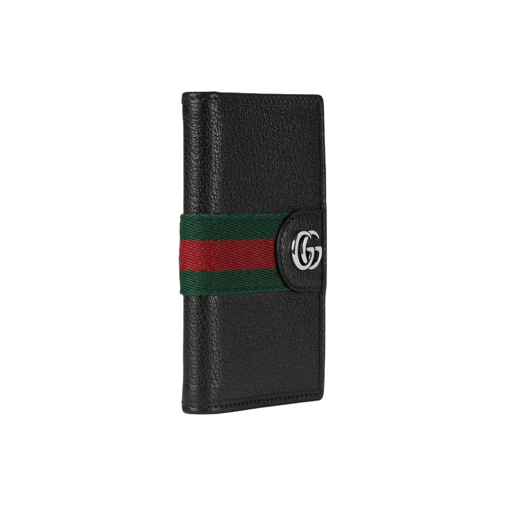 GUCCI Ophidia Unisex Black Leather Double G Card Holder | 834691