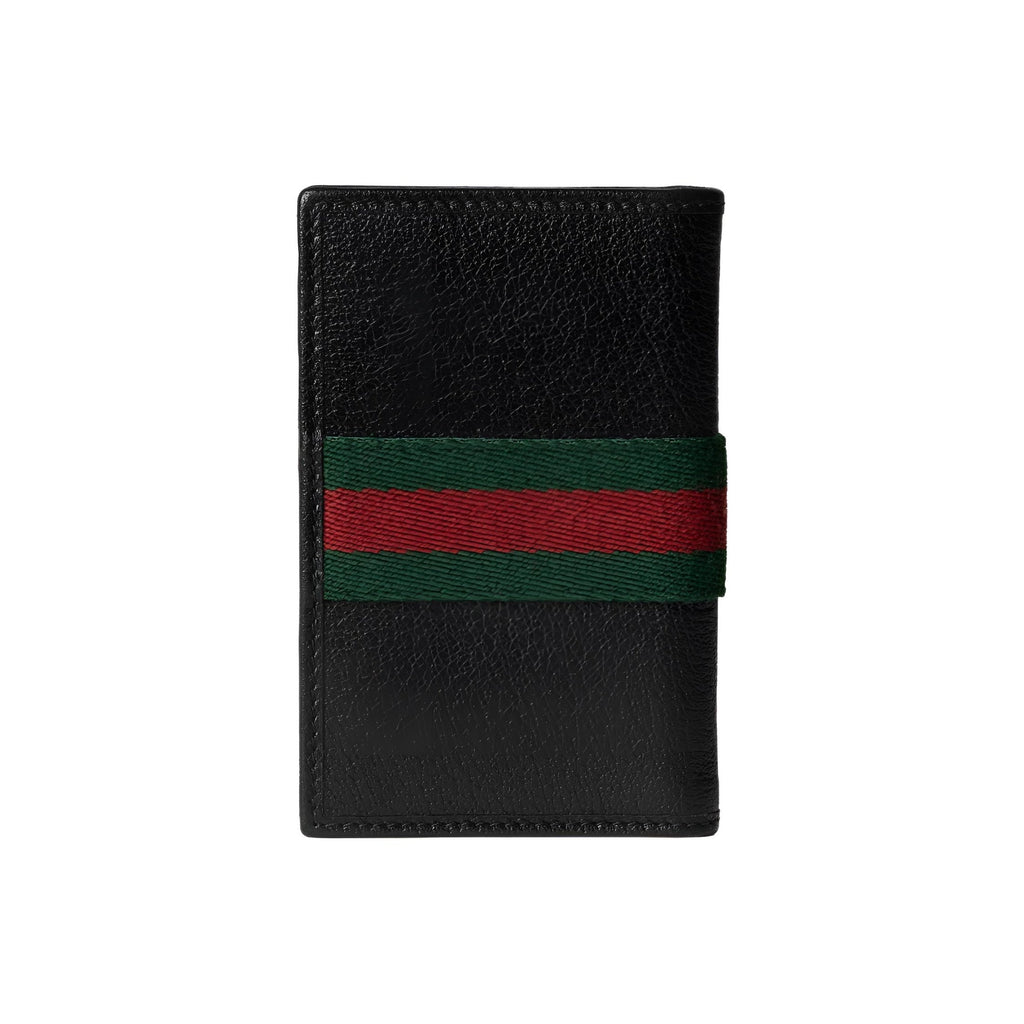 GUCCI Ophidia Unisex Black Leather Double G Card Holder | 834691