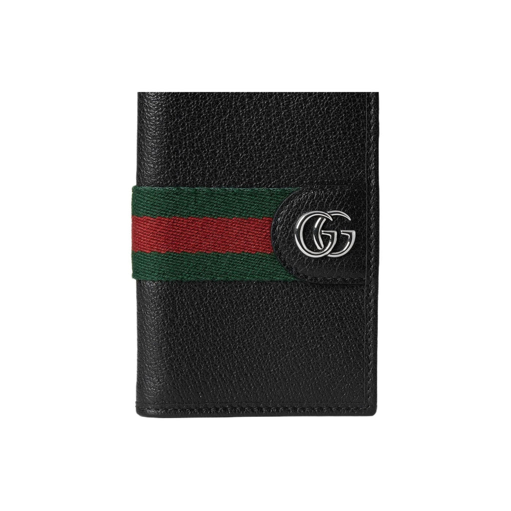 GUCCI Ophidia Unisex Black Leather Double G Card Holder | 834691