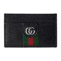 GUCCI GG Embossed Men's Black Soft Leather Card Holder | 834795