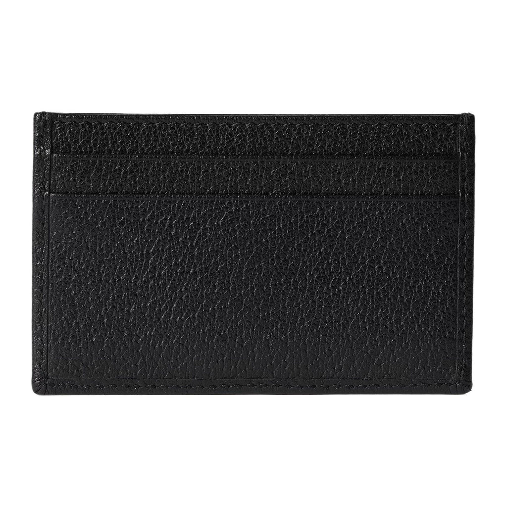 GUCCI GG Embossed Men's Black Soft Leather Card Holder | 834795