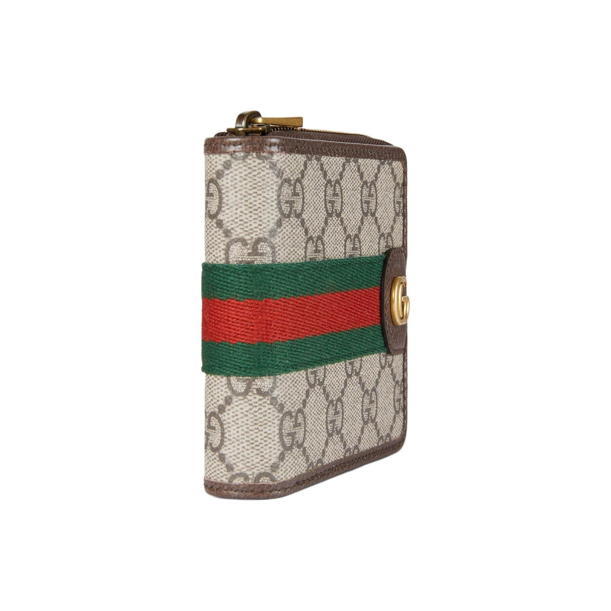 GUCCI Ophidia Men's Beige & Dark Brown Coated Canvas Wallet | 838653