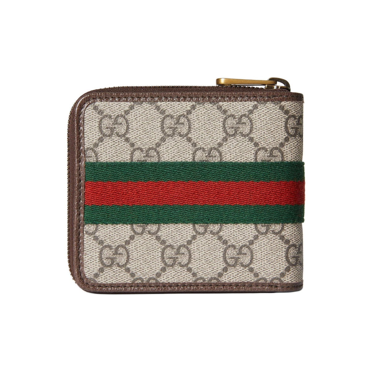 GUCCI Ophidia Men's Beige & Dark Brown Coated Canvas Wallet | 838653