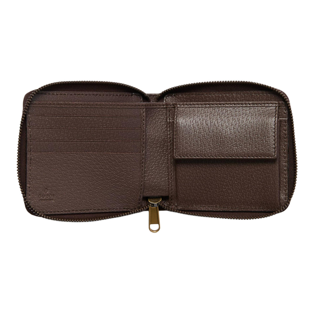 GUCCI Ophidia Men's Beige & Dark Brown Coated Canvas Wallet | 838653