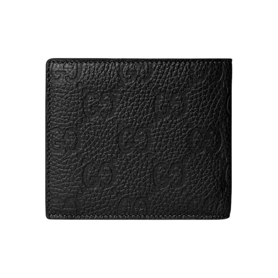GUCCI Men's Black Leather Coin Purse with Printed & Embossed Detail | 835002