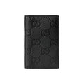 GUCCI IMPRINT Men's Black Leather Card Holder | 835011