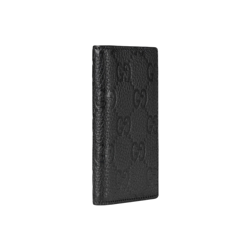 GUCCI IMPRINT Men's Black Leather Card Holder | 835011