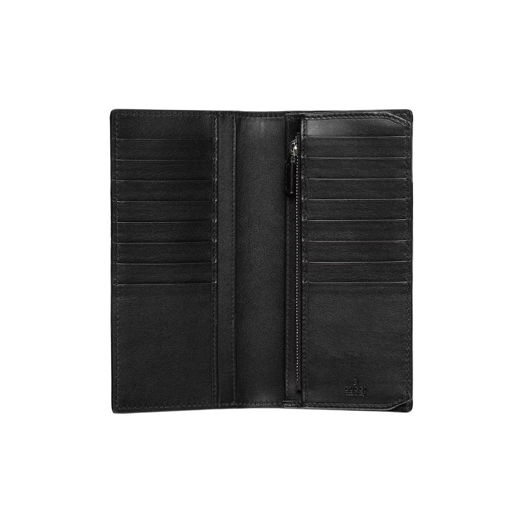 GUCCI IMPRINT Men's Black Leather Long Wallet | 835014