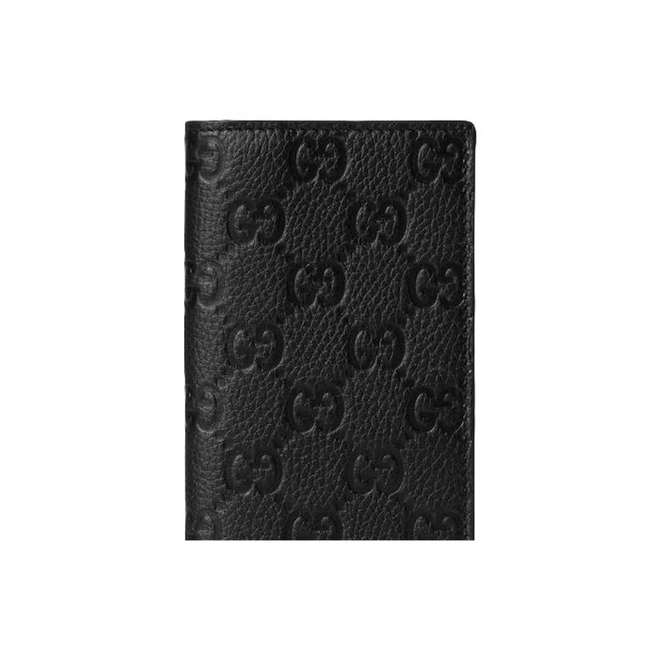 GUCCI IMPRINT Men's Black Leather Long Wallet | 835014
