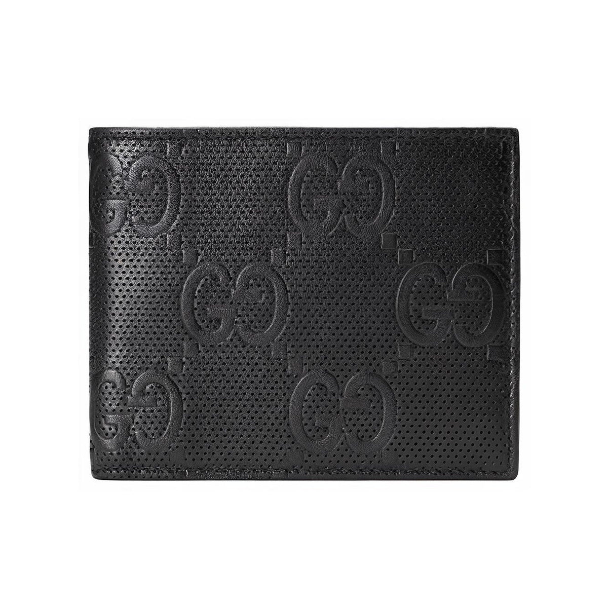GUCCI GG Embossed Men's Black Leather Bifold Wallet | 625562
