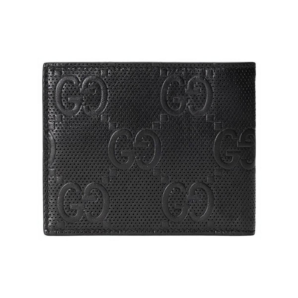 GUCCI GG Embossed Men's Black Leather Bifold Wallet | 625562