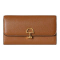 GUCCI Bamboo Softbit Women's Brown Textured Leather Wallet | 828147