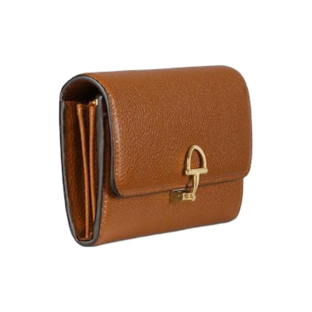 GUCCI Bamboo Softbit Women's Brown Textured Leather Wallet | 828147