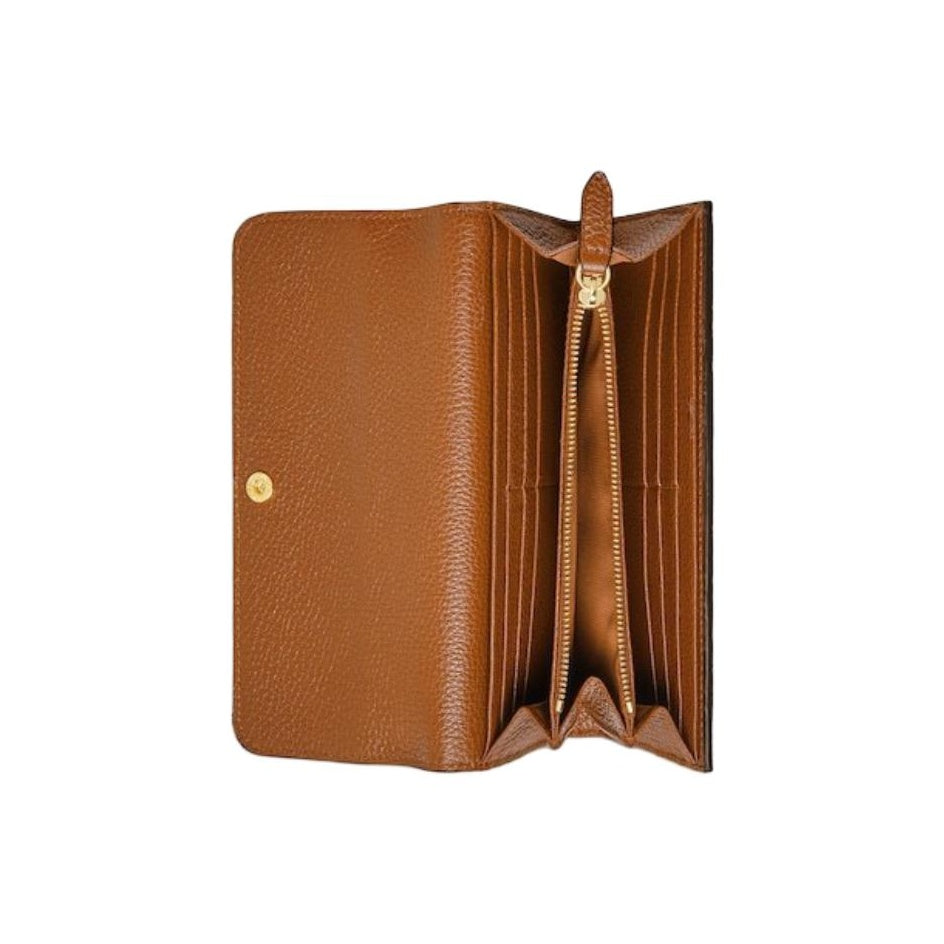 GUCCI Bamboo Softbit Women's Brown Textured Leather Wallet | 828147